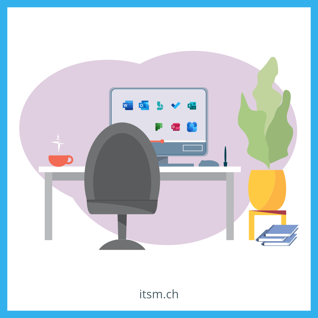 Illustration eines PC Arbeitsplatzes