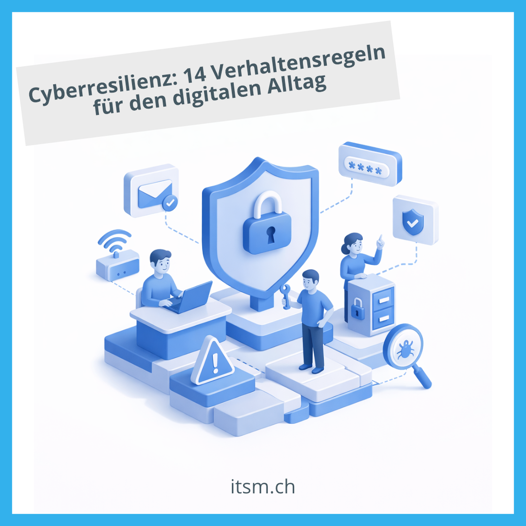 3D-Illustration Cybersicherheit mit Schutzschild, Schloss und vernetzten IT-Symbolen
